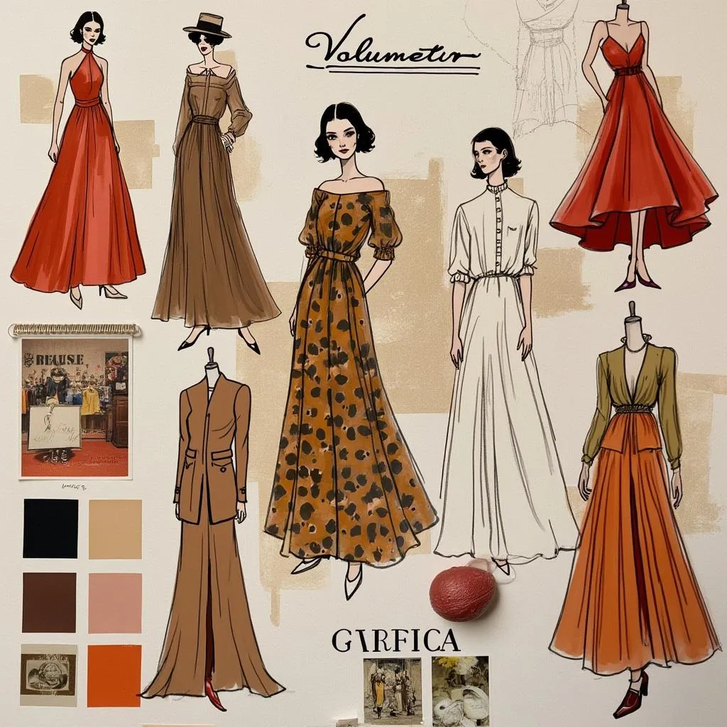 Moodboard de investigación de tendencias de moda